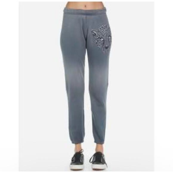 Lauren Moshi Brynn Heart leopard sweatpants - Picture 1 of 8